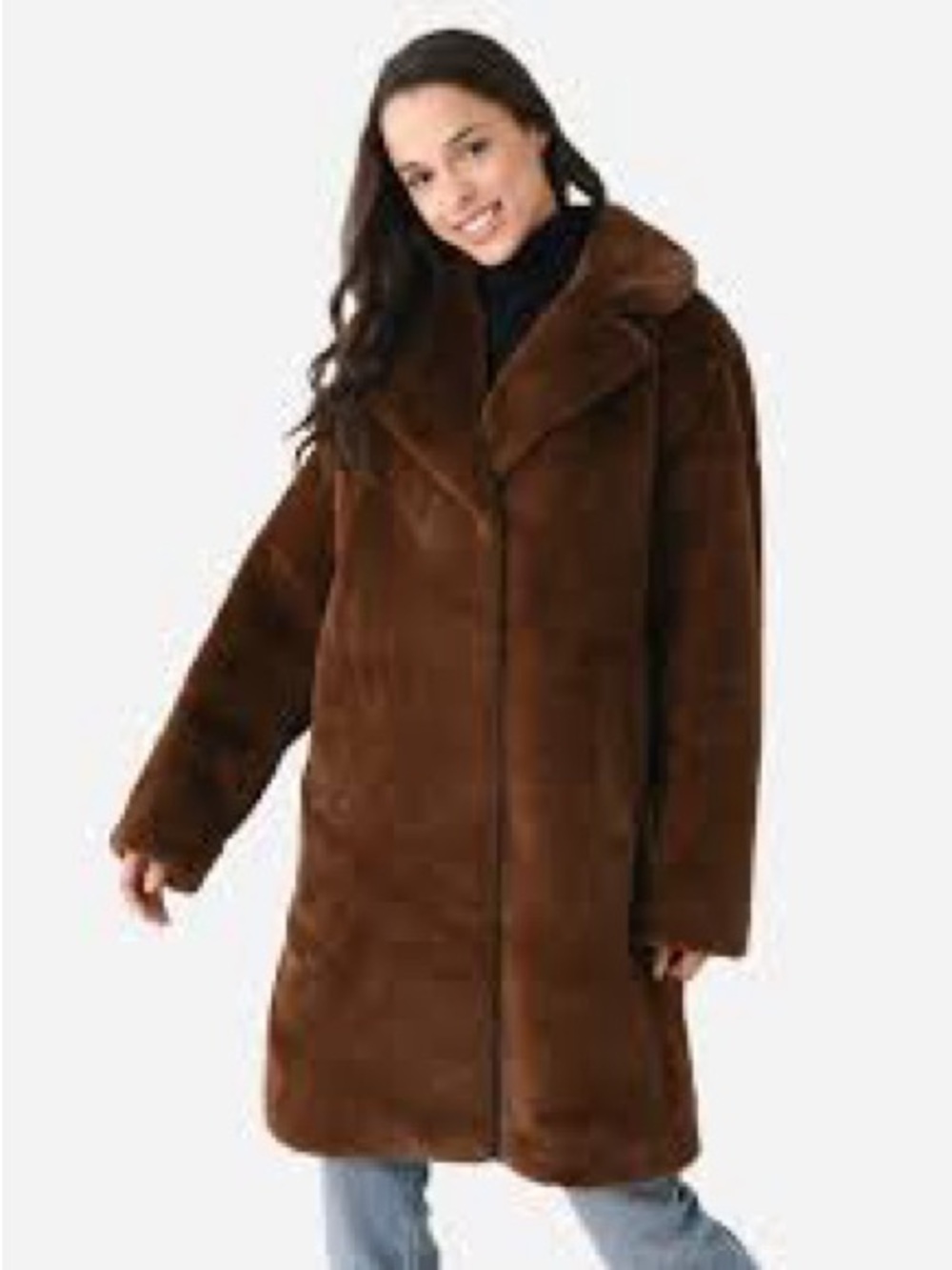 Velvet by Graham & Spencer Chocolate Brown Faux Teddy Coat
